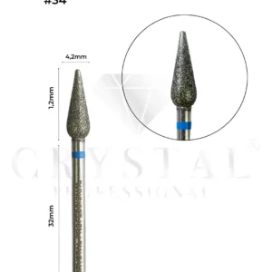FREZ DIAMENTOWY KROPLA Crystal Professional №34 (NIEBIESKIE NACIĘCIE 4,2 mm)