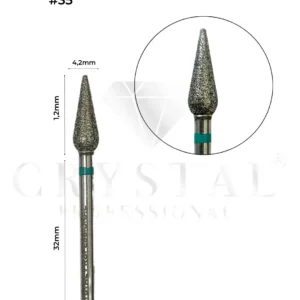 FREZ DIAMENTOWY KROPLA Crystal Professional №35 (ZIELONE NACIĘCIE 4,2 mm)