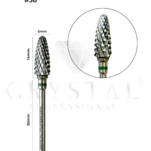 FREZ WĘGLIKOWY „KUKURYDZA” Crystal Professional №38 (ZIELONE NACIĘCIE 5,0 mm)