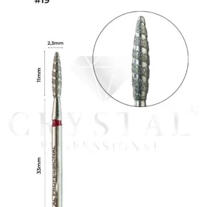 FREZ DIAMENTOWY PŁOMIEŃ (TORNADO) Crystal Professional №19 (CZERWONE NACIĘCIE 2,3 mm)