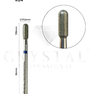 FREZ DIAMENTOWY №24 „CYLINDER ZAOKRĄGLONY” Crystal Professional (NIEBIESKIE NACIĘCIE) 2,7 / 3,5 mm