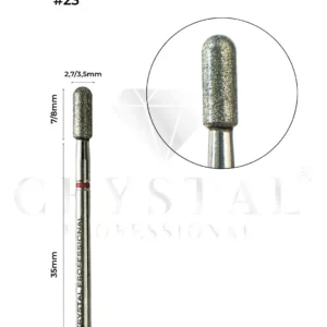 FREZ DIAMENTOWY №23 „CYLINDER ZAOKRĄGLONY” Crystal Professional (CZERWONE NACIĘCIE) 2,7 / 3,5 mm