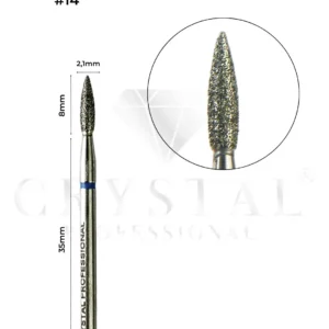 FREZ DIAMENTOWY „PŁOMIEŃ” Crystal Professional №14 (NIEBIESKIE NACIĘCIE 2,1 mm)