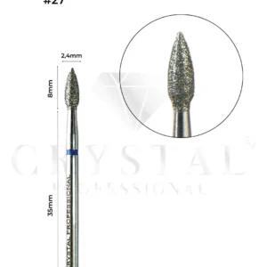 FREZ DIAMENTOWY PŁOMIEŃ Crystal Professional №27 (NIEBIESKIE NACIĘCIE 2,4 mm)