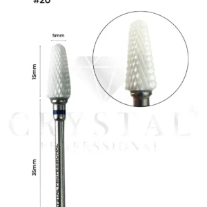 FREZ CERAMICZNY „STOŻEK” Crystal Professional №20 (NIEBIESKIE NACIĘCIE 5 mm)