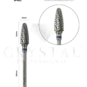 Frez węglikowy „Kukurydza” Crystal Professional №40(niebieskie nacięcie 6,0 mm) для лівші